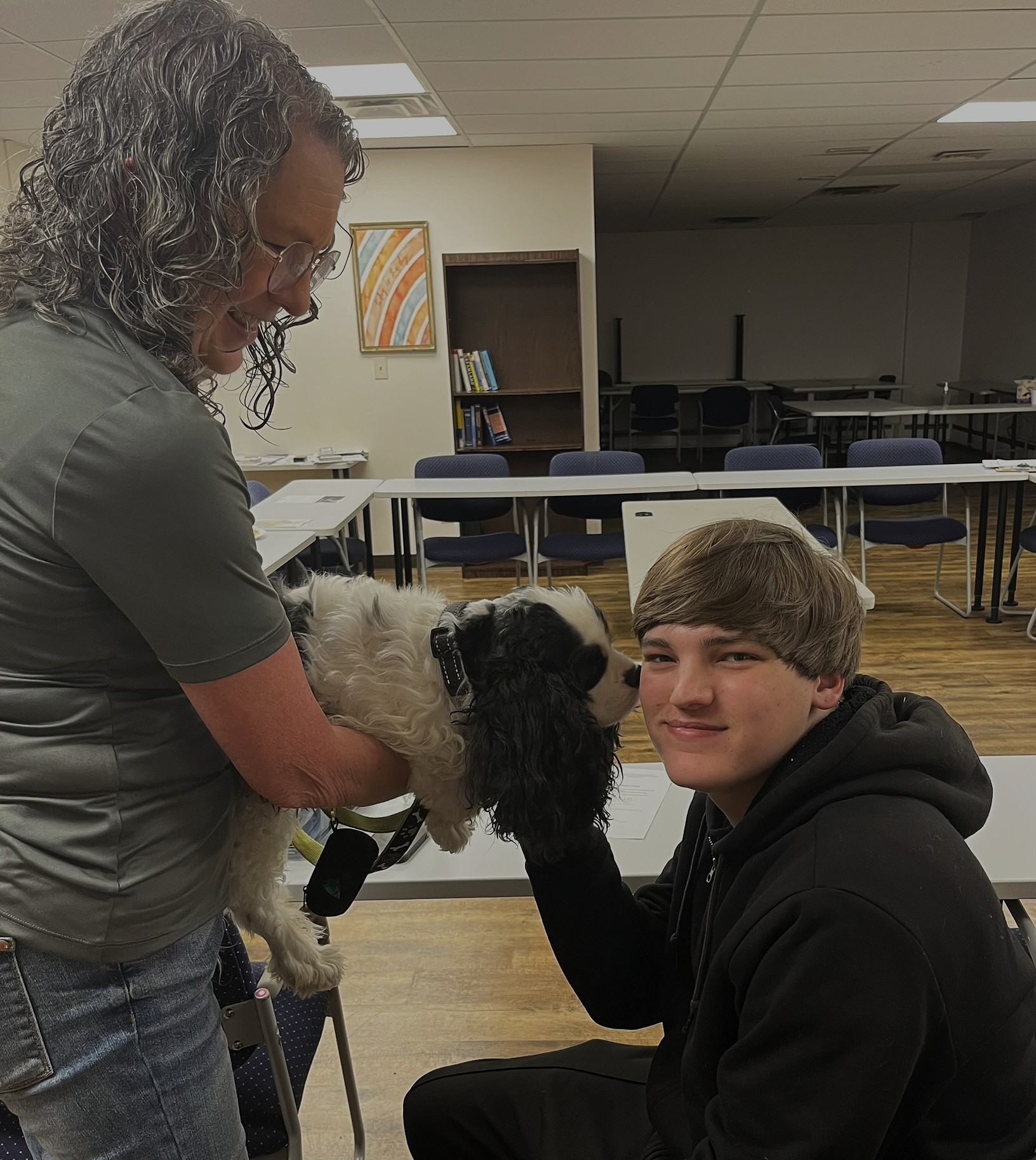 Client with therapy dog